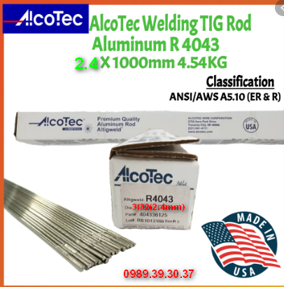 Que Hàn Nhôm ALCOTEC 2.4mm C.Lượng cao