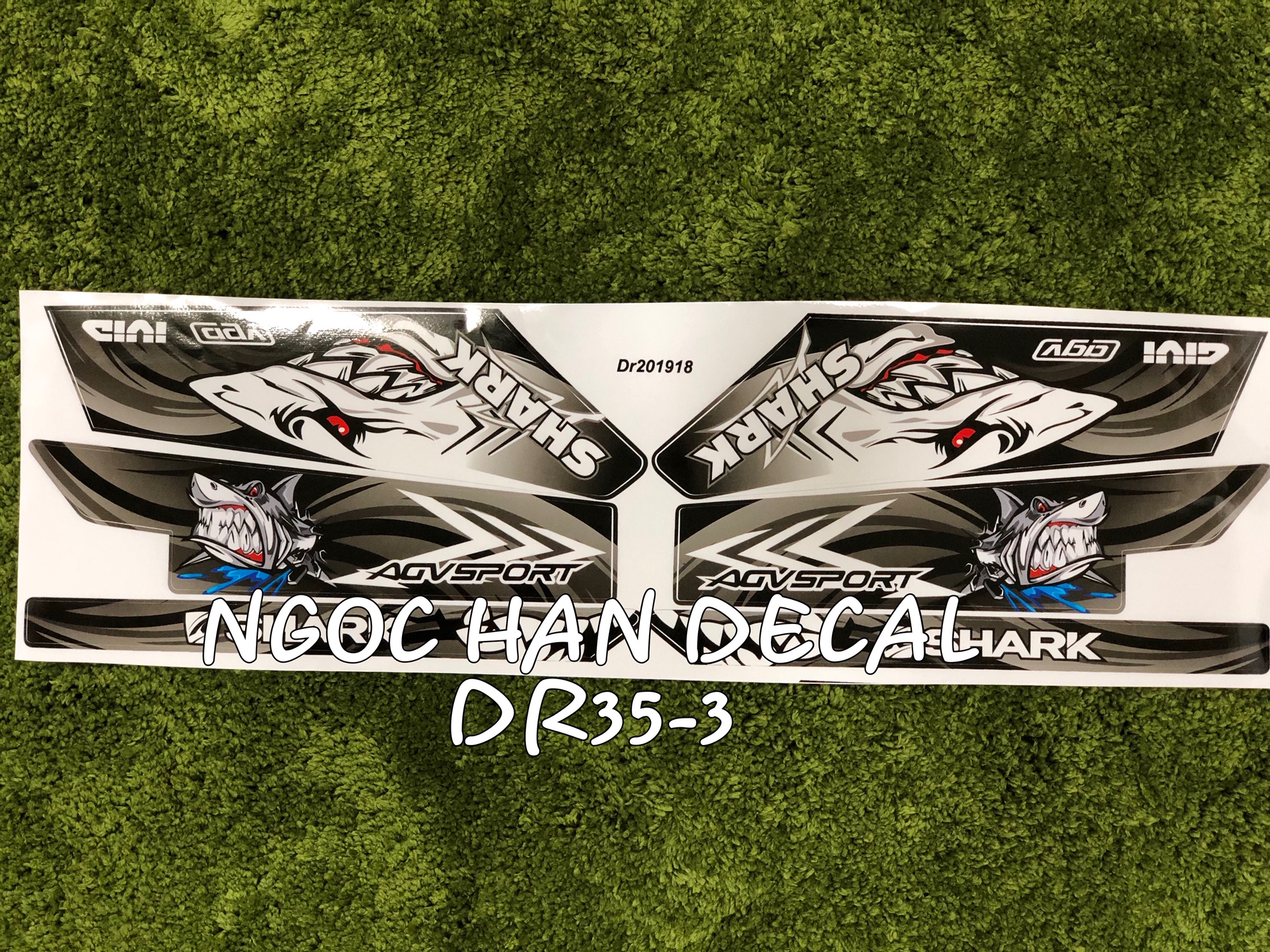 [HCM]Tem chế nguyên bộ đầu Cá Mập (nửa bên) màu xám bạc cho Dream -- Ngọc Hân Decal