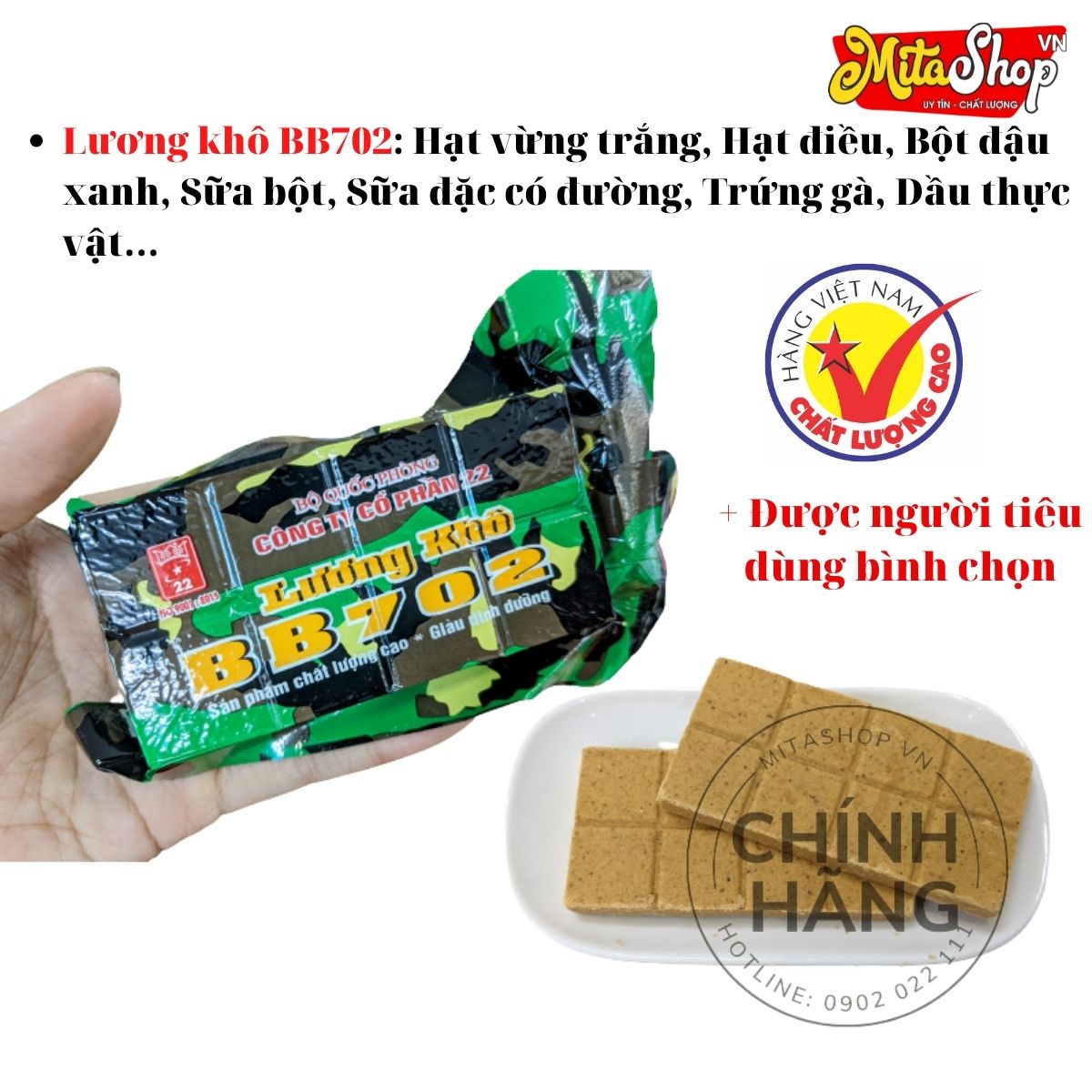 Lương khô Quân Đội 10 loại bán lẻ từng phong