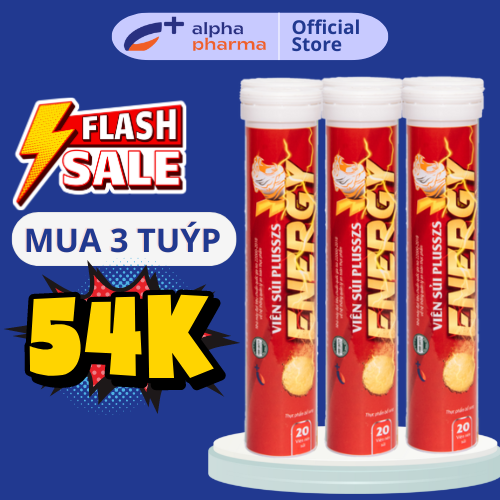 Viên sủi Energy tăng lực tuýp 20 viên bổ sung Vitamin, khoáng chất, giảm mệt mỏi.