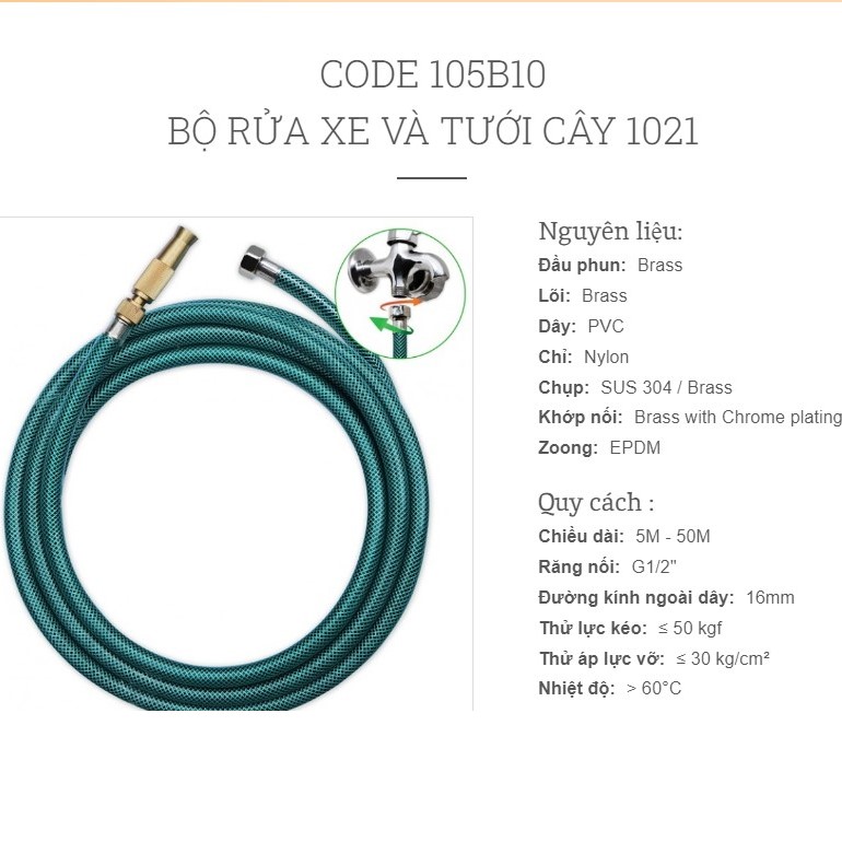 [HCM]Bộ Xịt Rửa Tưới Cây Cao Cấp Onspa 1021 dài 8m mét Kho sỉ Thái Thịnh