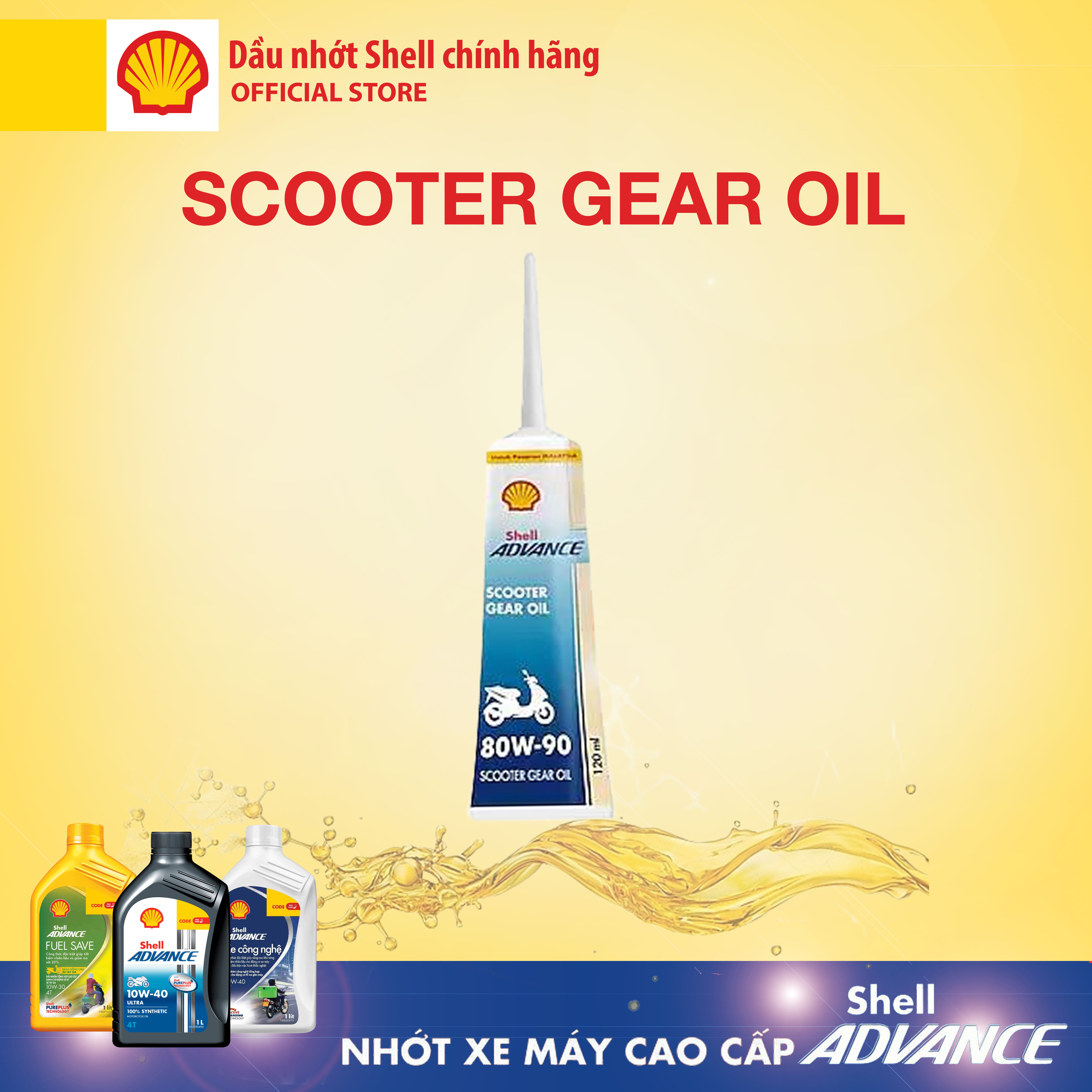 Dầu hộp số xe tay ga Shell Advance Scooter Gear Oil 120ml
