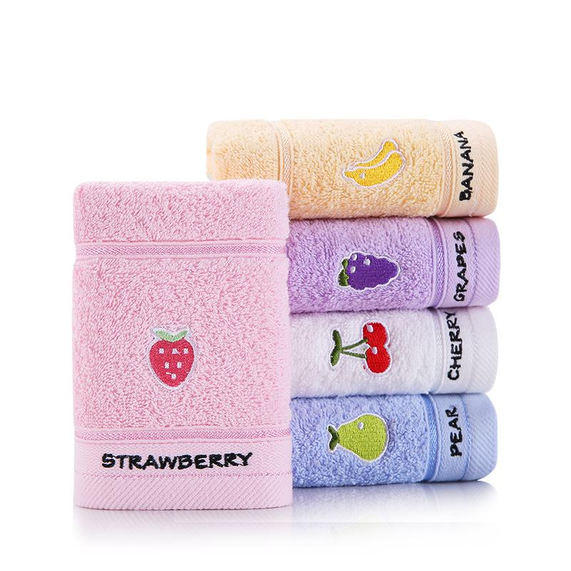 Khăn tắm hình trái cây 50x25cm bông cotton mềm mịn thấm hút mồ hôi, khăn bông cotton lau mặt, khăn mặt, khăn lông mềm, khăn lau mặt in hình hoa quả
