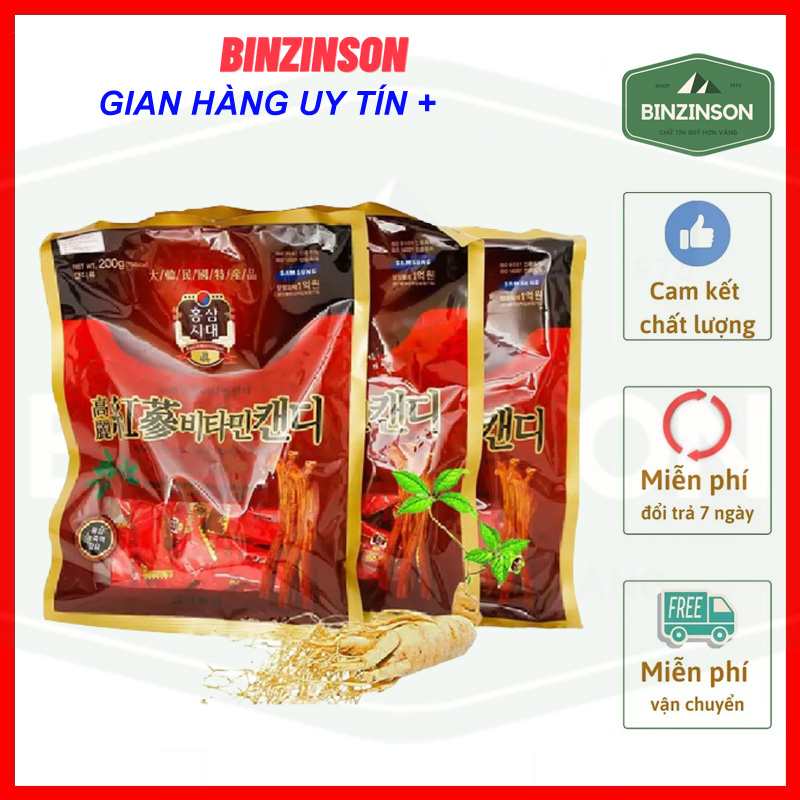 Kẹo sâm đỏ vitamin 200gr hàn quốc loại thơm ngon - binzinson