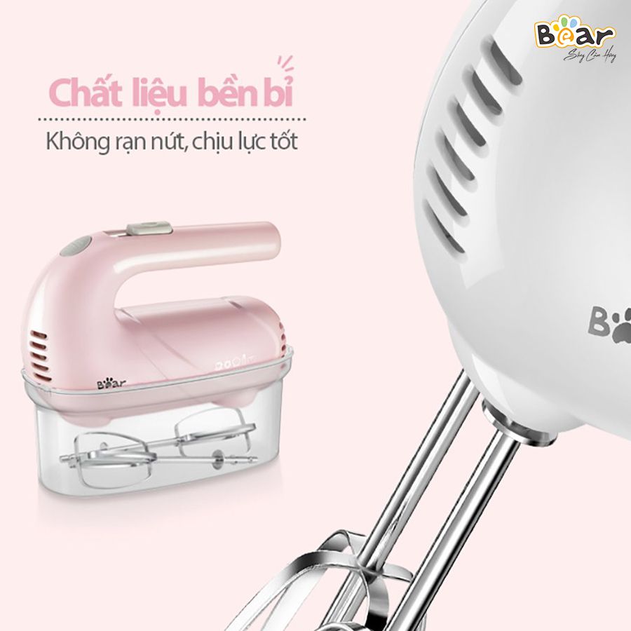 Máy nhồi bột, máy trộn bột, máy đánh trứng cầm tay Bear DDQ-A01G1 công suất 125W với 5 tốc độ chính hãng