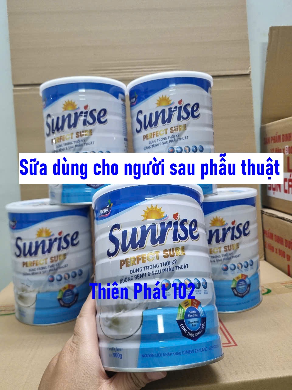 [Giá khuyến mãi) Sữa bột Sunrise Perfect Sure (900g/hộp, HSD 2027)
