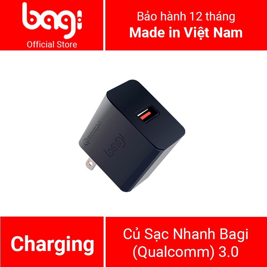 Củ Sạc Nhanh 18W Bagi - Quick Charge Qualcomm 3.0