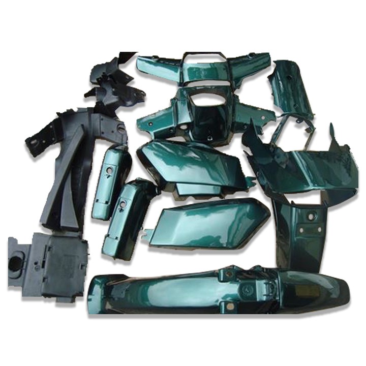 Bộ Dàn áo xe dream 2 - dream việt - thái màu Xanh Rêu - nhựa nguyên sinh cao cấp màu RÊU +tem nổi như hình