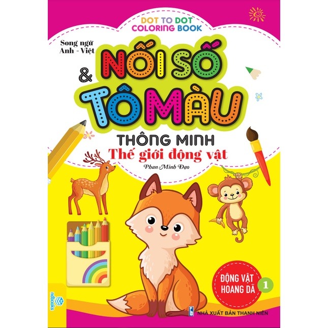 Sách - Nối Số Và Tô Màu Thông Minh - Thế Giới Động Vật - Động Vật Hoang Dã 1 - NDbooks
