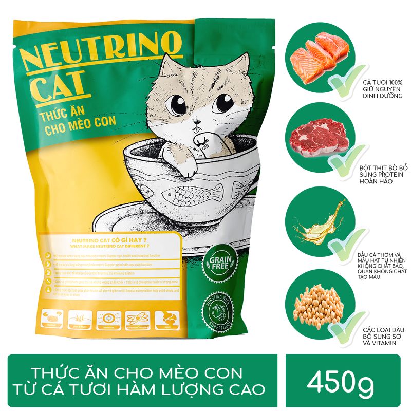 Thức ăn mèo con - Neutrino cat 450g