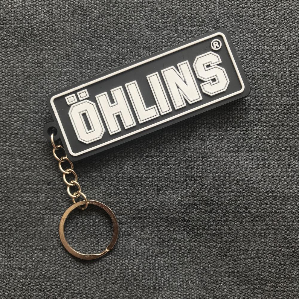 Móc khóa nhựa LOGO OHLINS chữ nỗi cao cấp (nền đen)