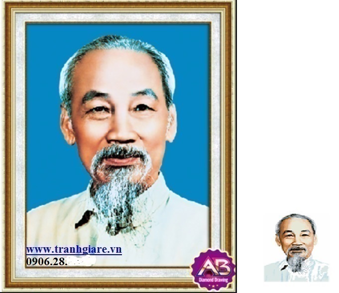 Tranh đính đá bác hồ chí minh 58x75cm