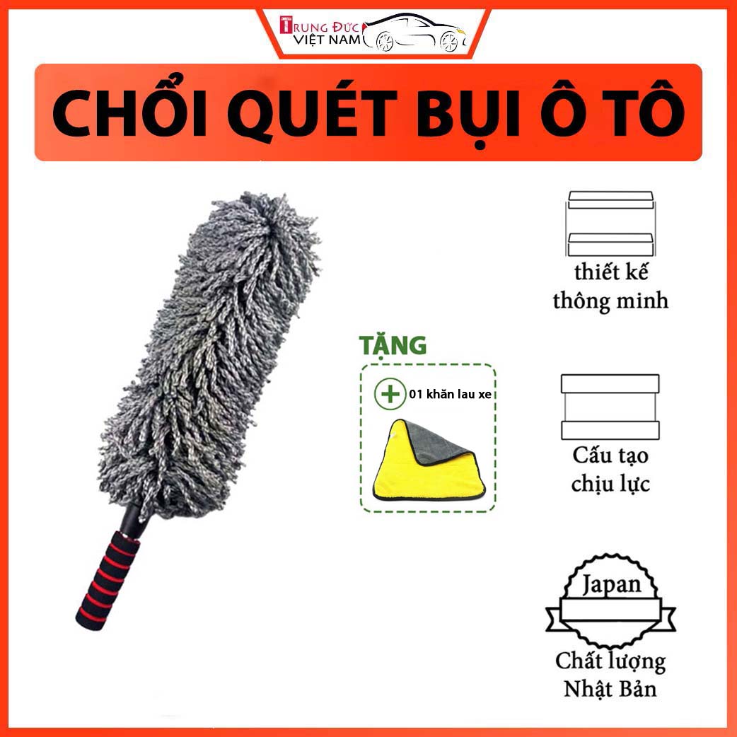 [CÓ QUÀ TẶNG] - Chổi lau cho xe ô tô sợi polime siêu mịn, quà tặng 1 khăn lau xe chuyên dụng - TDVN