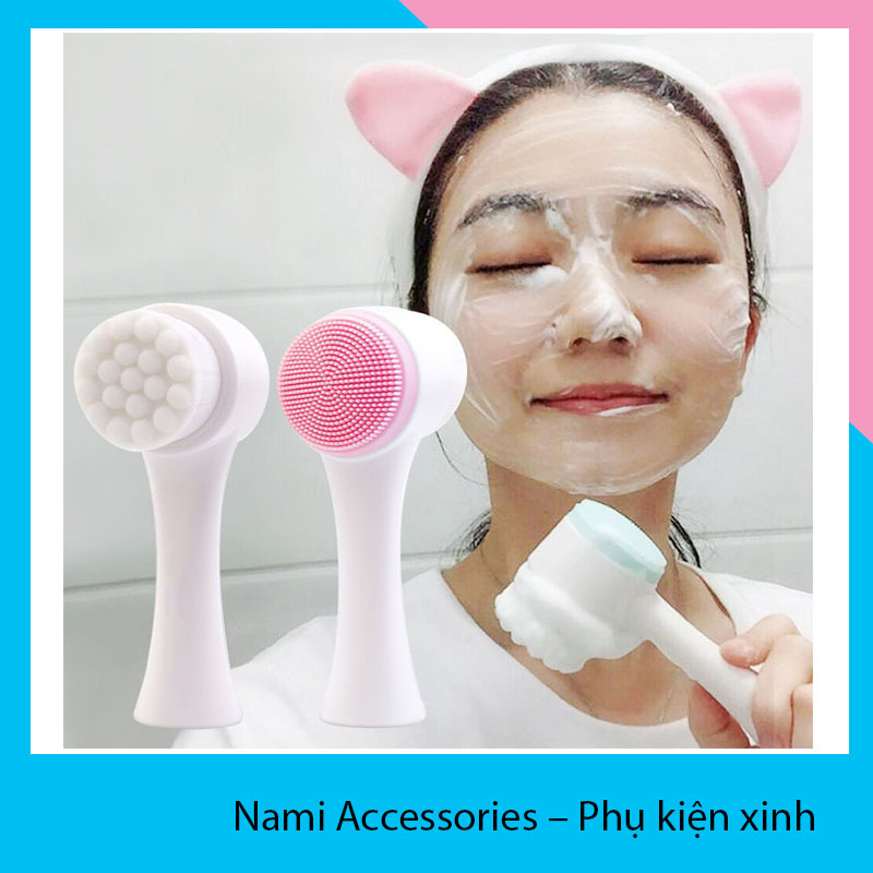 Cọ rửa mặt làm sạch sâu với 2 đầu massage có tay cầm