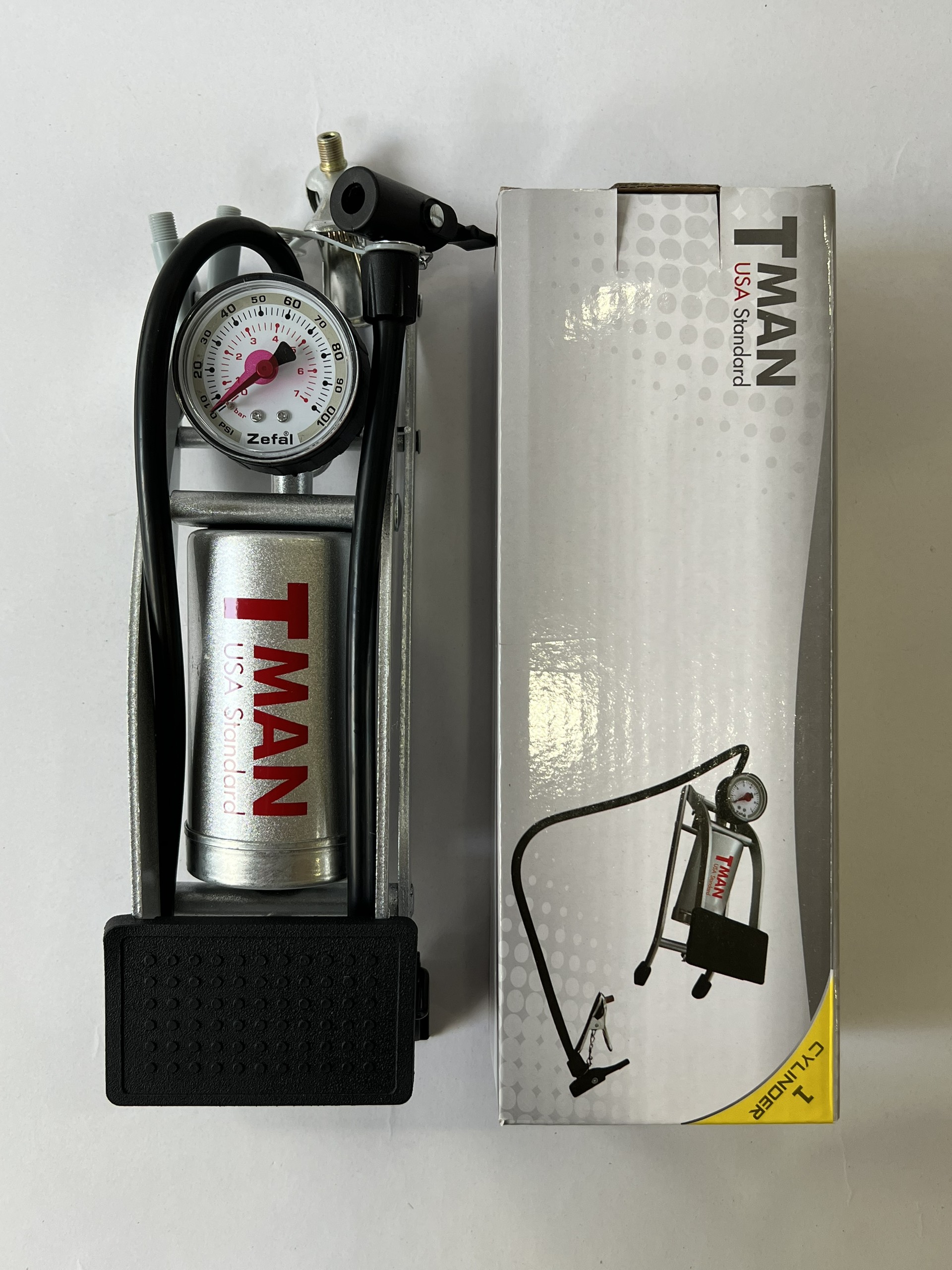 Bơm đạp chân xe máy, xe đạp cao cấp USA Standard T-Man
