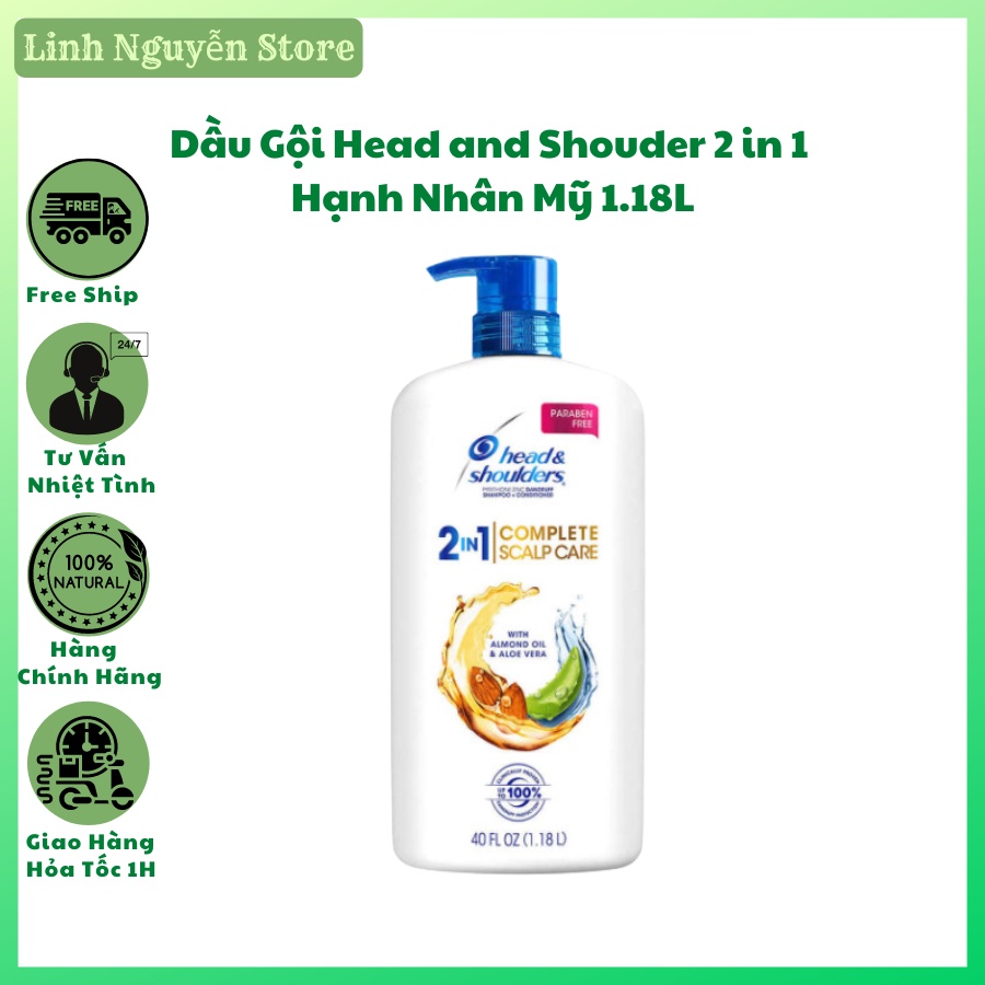 Dầu gội head and shoulder mỹ 1.18l