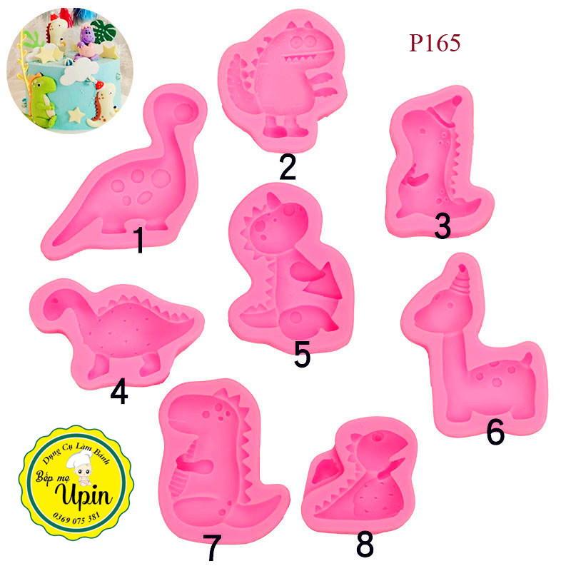 Sét 8 Khuôn Slicon Khủng Long