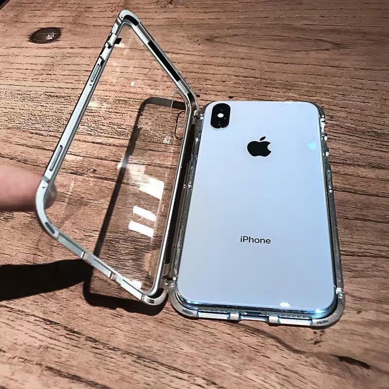 Ốp LIKGUS Lưng Kính 360* Độ Hút Nâm Châm - Viền Kim Loại Dành Cho Dòng Máy iPhoneX/XS/XR/ XS MAX