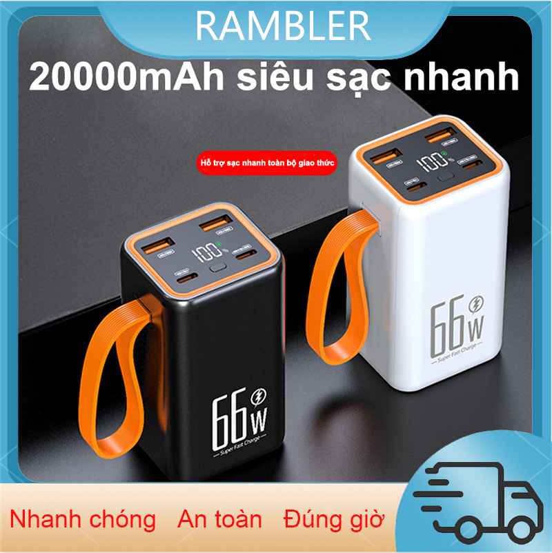 Sạc dự phòng mini mới 66W sạc nhanh 20000 mAh dung lượng pin lớn thiết kế nhỏ gọn cầm tay