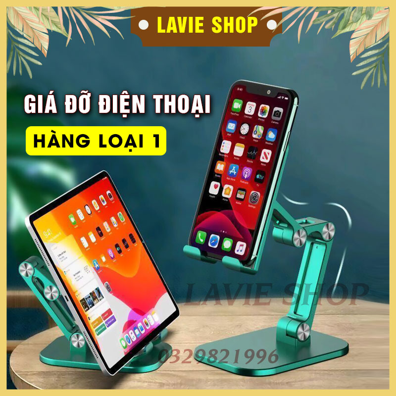 Giá Đỡ Điện Thoại Để Bàn Gấp Gọn Tiện Lợi, Giá Kê Điện Thoại Và Máy Tính Bảng Hỗ Trợ Học Online, Làm Việc, Livestream, Facetime, Xem Phim Nghiêng Nhiều Góc Độ