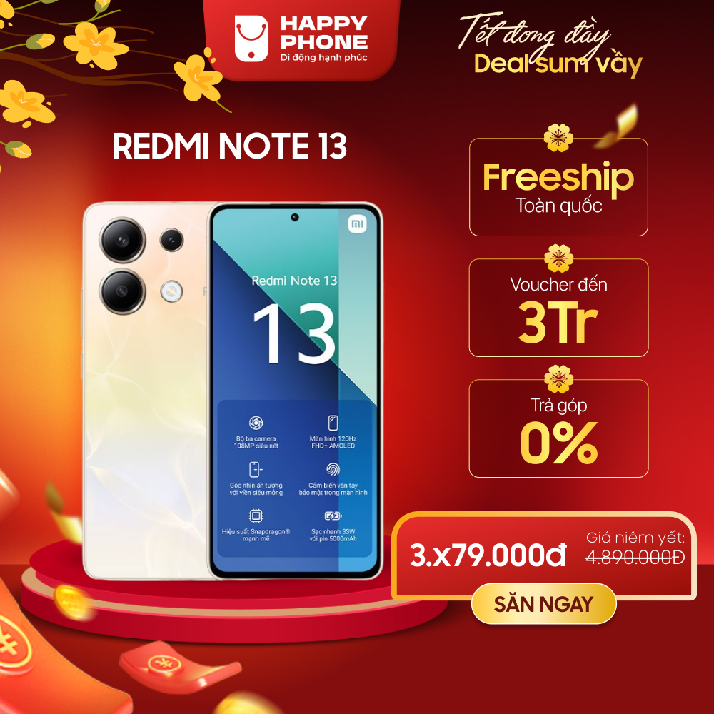 Điện Thoại Xiaomi Redmi Note 13 (6GB/128GB) - Hàng chính hãng, Bảo hành 18 tháng