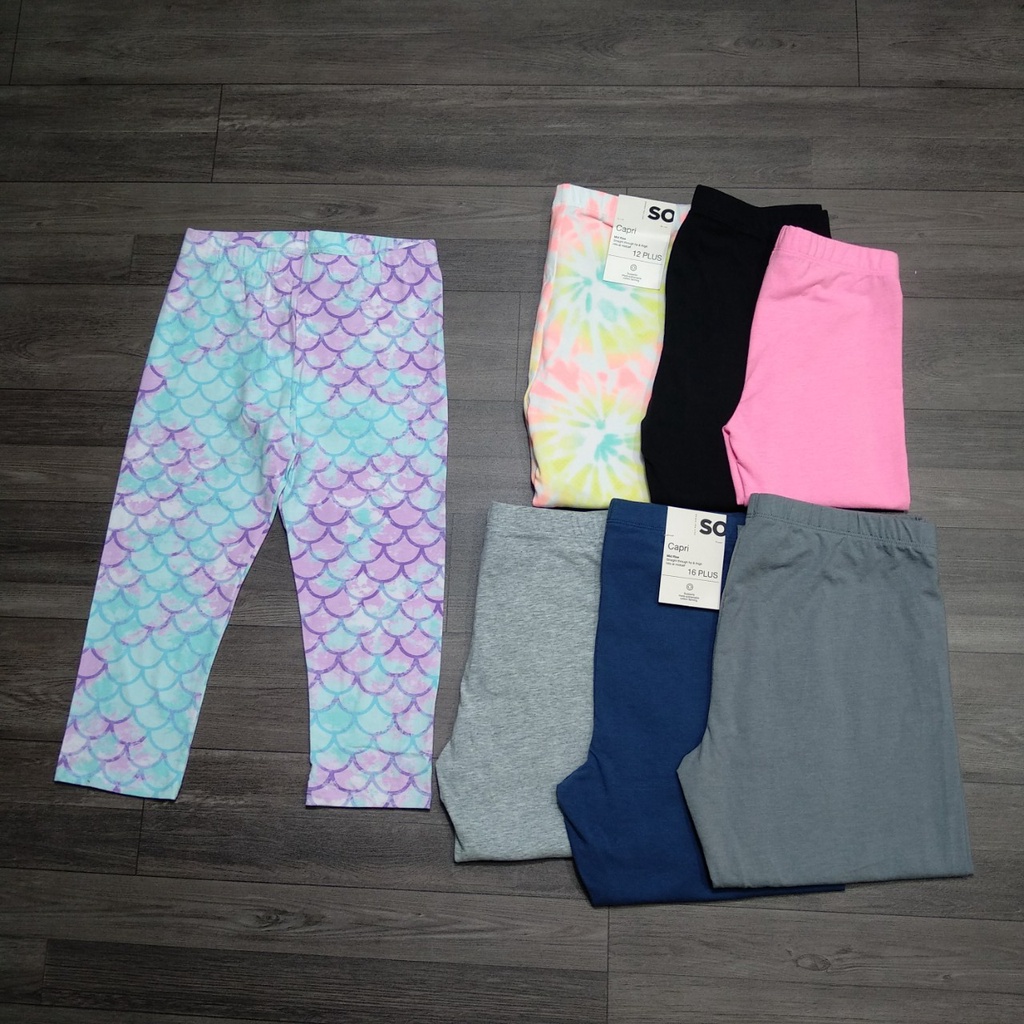 Quần legging ngố xuất dư cho bé và mẹ nhiều màu size(14-20y)