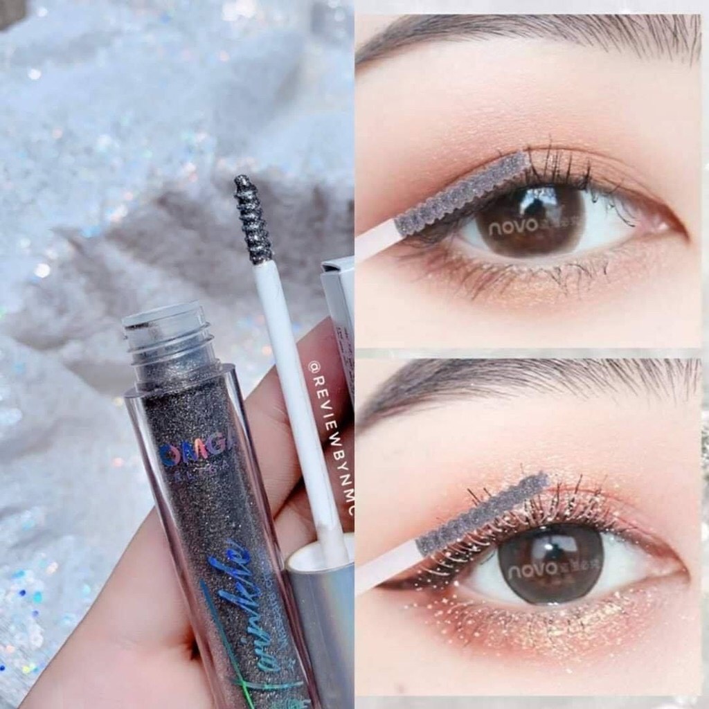 [YÊU THÍCH] Mascara chuốt mi ánh nhũ kim tuyến Omega lung linh, dài, dày, cong, đẹp, không lem hot trend 2021 - Ozenmy