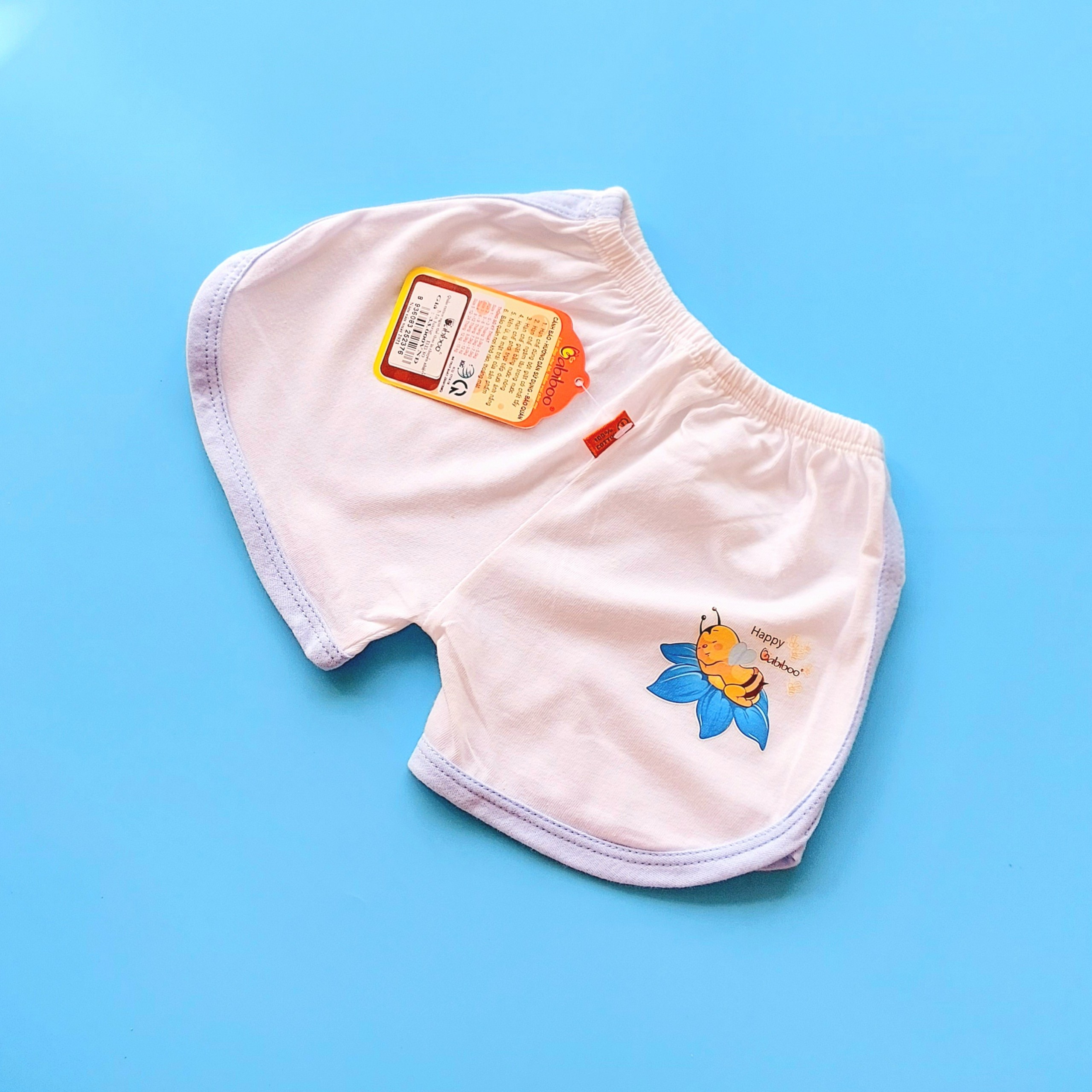 Quần sơ sinh cotton ngắn thể thao in chuyển nhiệt BABIBOO-BB30