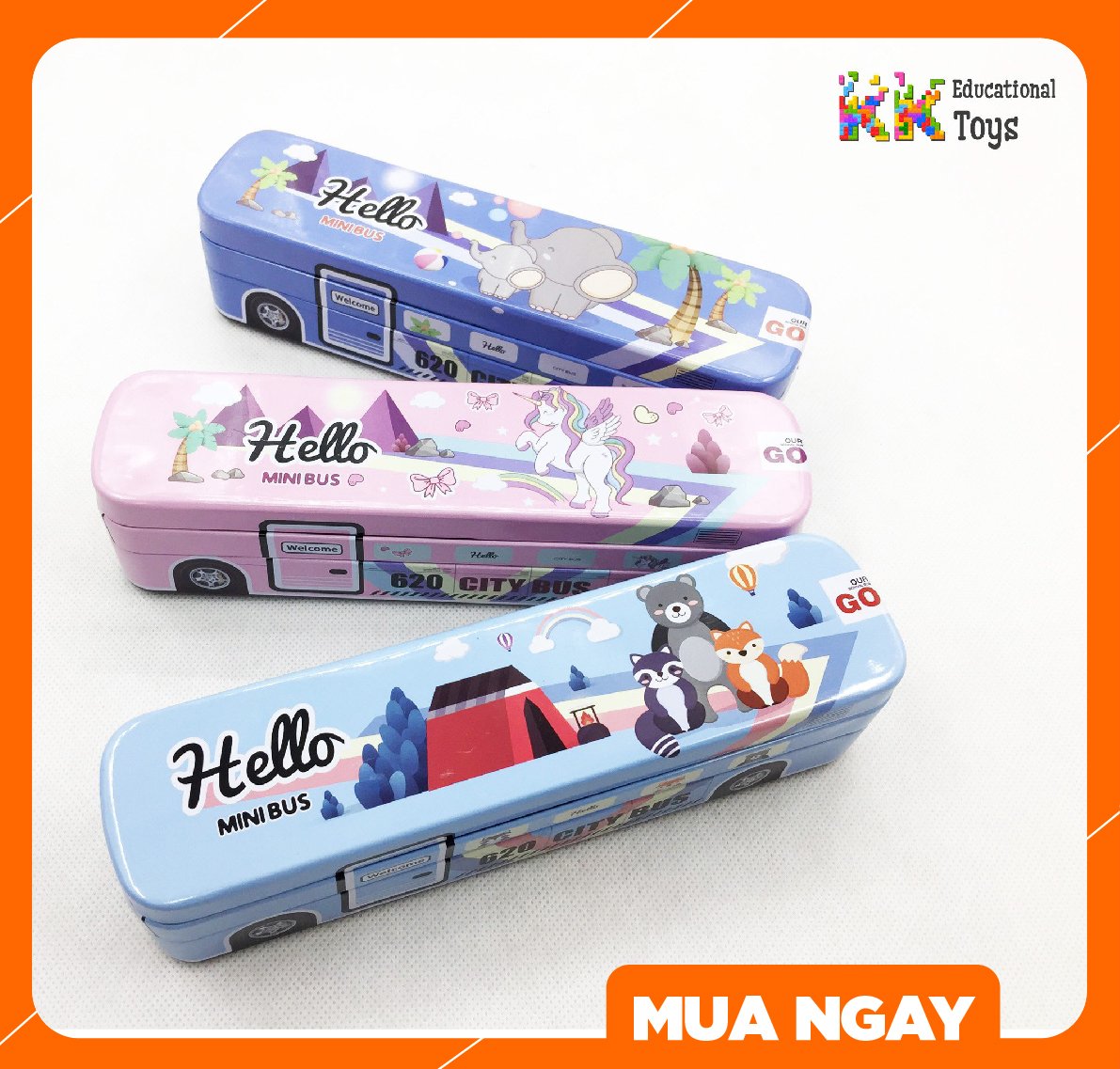 Đồ dùng học sinh: Hộp bút xe buýt 2 tầng - City Bus - KKstore