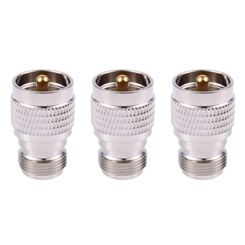 3X UHF nam pl259 để N nữ MF thẳng Coax RF adapter