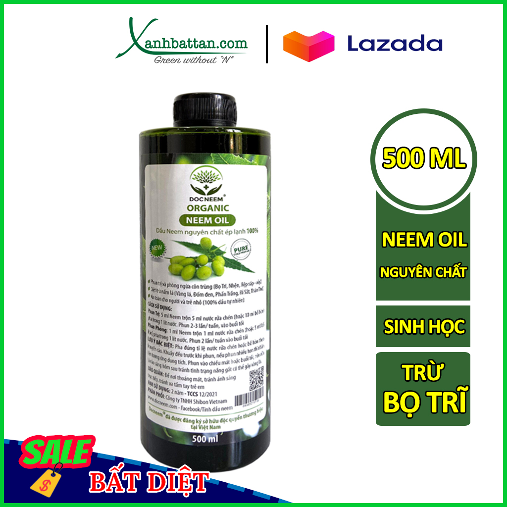 Tinh Dầu Neem Oil Trừ Bọ Trĩ Cho Hoa Hồng Chai 500 Ml