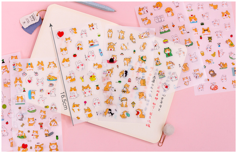 Set 6 Tấm Sticker Cún Shiba Nhật Bản