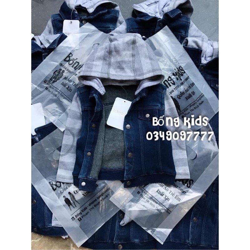 Áo Khoác Denim Bé Trai Hoodie Lót Nhung MOR