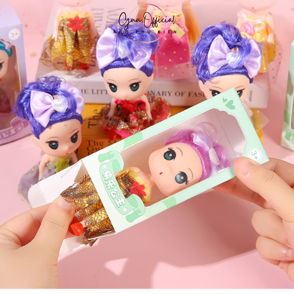Búp bê chipi dễ thương cho bé gái, búp bê trang trí hoa, búp bê trang trí bánh kem