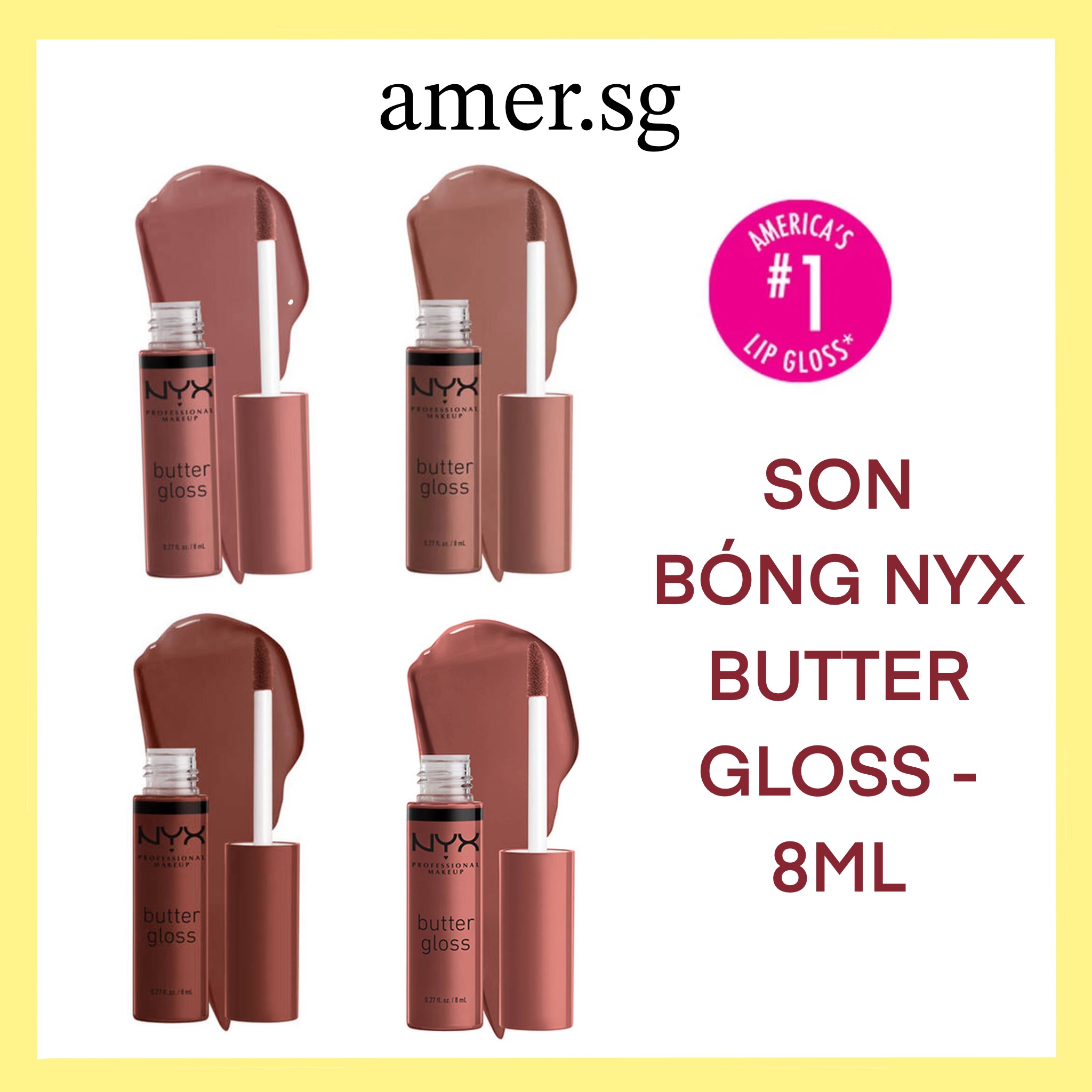 Son bóng nyx professional makeup butter gloss - 8ml - hàng chính hãng usa - amersg
