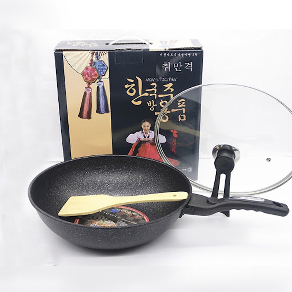 Chảo chống dính đá 5 lớp Hàn Quốc sâu lòng cao cấp Size 32cm