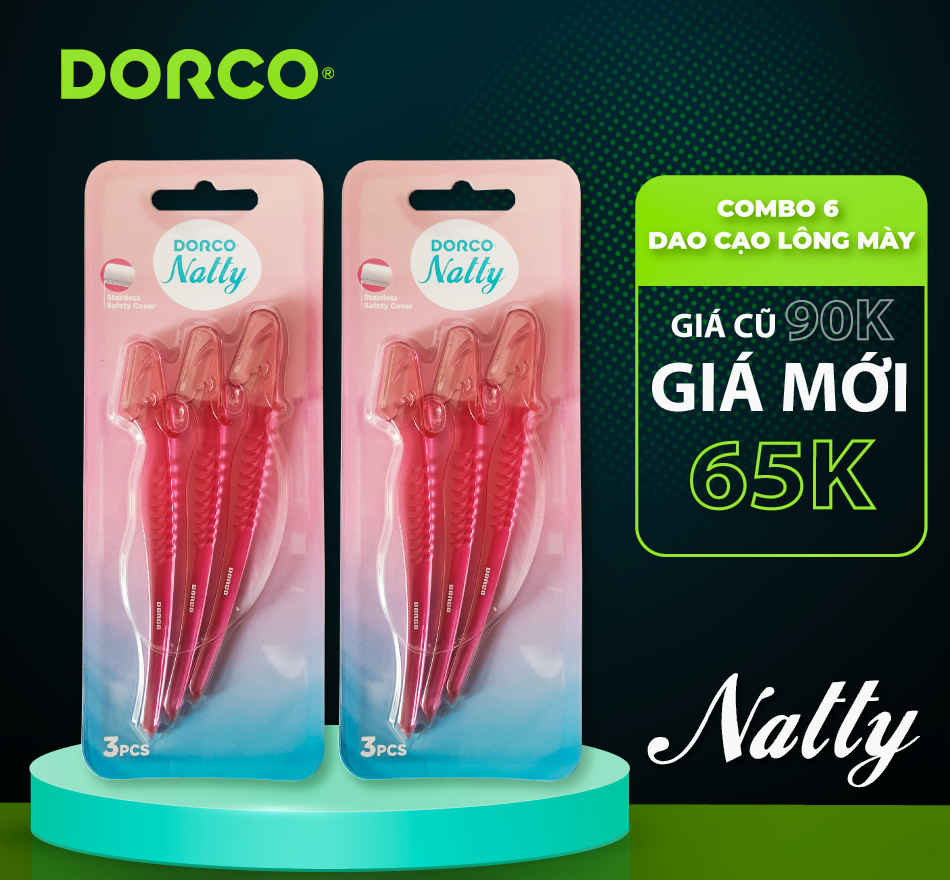 Combo 06 dao cạo chân mày DORCO Natty Eyebrow