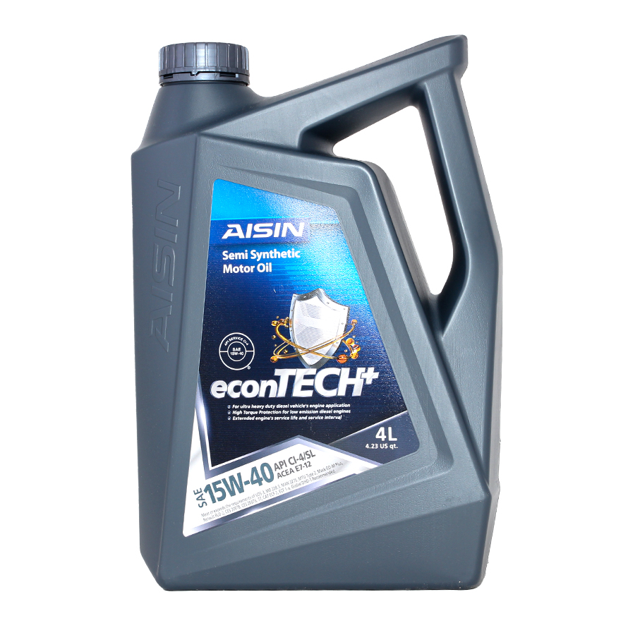 Nhớt động cơ aisin ecsi1544p 15w-40 ci4 / sl econtech+ semi synthetic 4l - nhập khẩu chính hãng