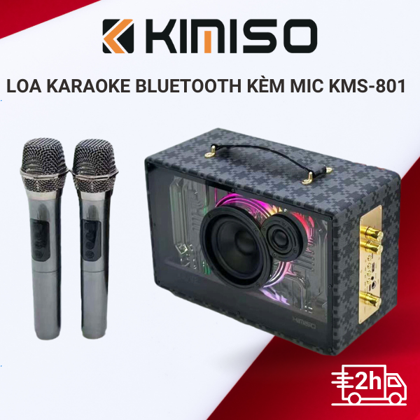 New 2023 | Loa Xách Tay Kimiso KMS 801, Âm Thanh Căng Chắc Mạnh Mẽ Chân Thực Sắc Nét Đèn Led Rgb Độc Đáo Nháy Theo Nhạc Kết Nối Bluetooth Dễ Dàng, Bảo Hành 1 Năm.