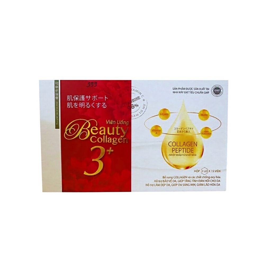 Viên Uống Beauty Collagen 3+ Chống Lão Hoá, Giảm Nếp Nhăn, Tăng Đàn Hồi Da