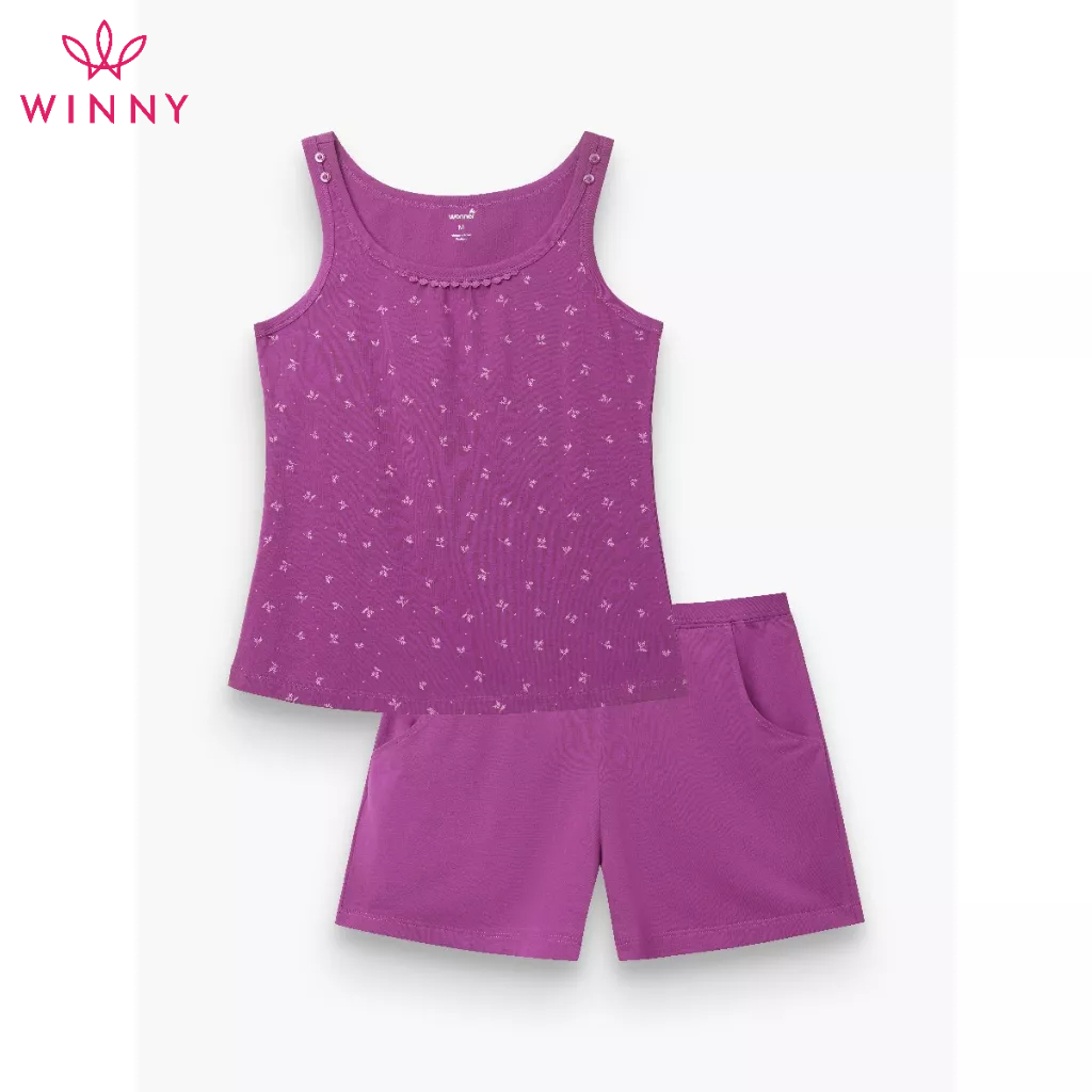 Winny - bộ đồ cotton sát nách quần sooc mặc nhà 2mncv22103b