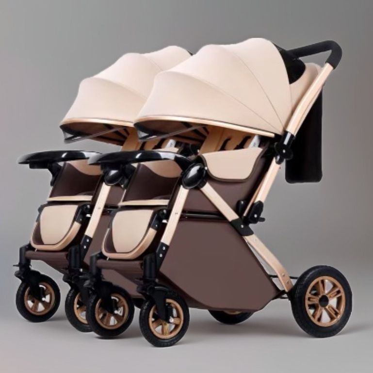 Xe đẩy đôi em bé 2 chiều 3 tư thế KABI KIDS II 4 bánh cao su đặc, dùng cho trẻ sơ sinh 0 đến 36 tháng, kèm nhiều QUÀ