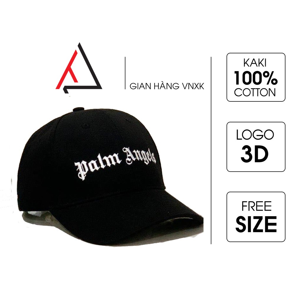 Mũ Lưỡi Trai - Nón Bóng Chày PALM ANGELS Hàng VNXK Cao Cấp VK013 - Thời Trang Cá Tính Cho Nam Và Nữ - Chất Kaki 100% Cotton - Có Màu đen - Free size