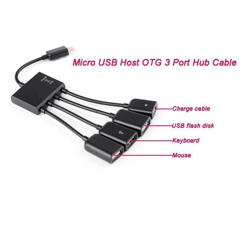Dây chuyển OTG của micro usb chia 3 cổng vào