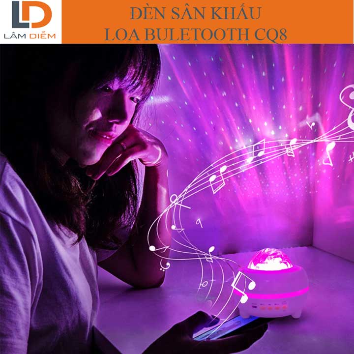 Loa bluetooth tích hợp đèn sân khấu cổng sạc usb có remote nhiều chế độ nhấp nháy theo nhạc CQ8
