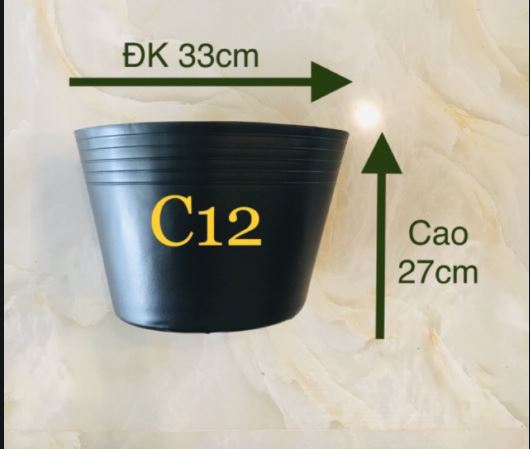 Combo 10 cái chậu nhựa C12 đen bít lỗ trồng sen sung loại 1 mềm dẻo dày đẹp
