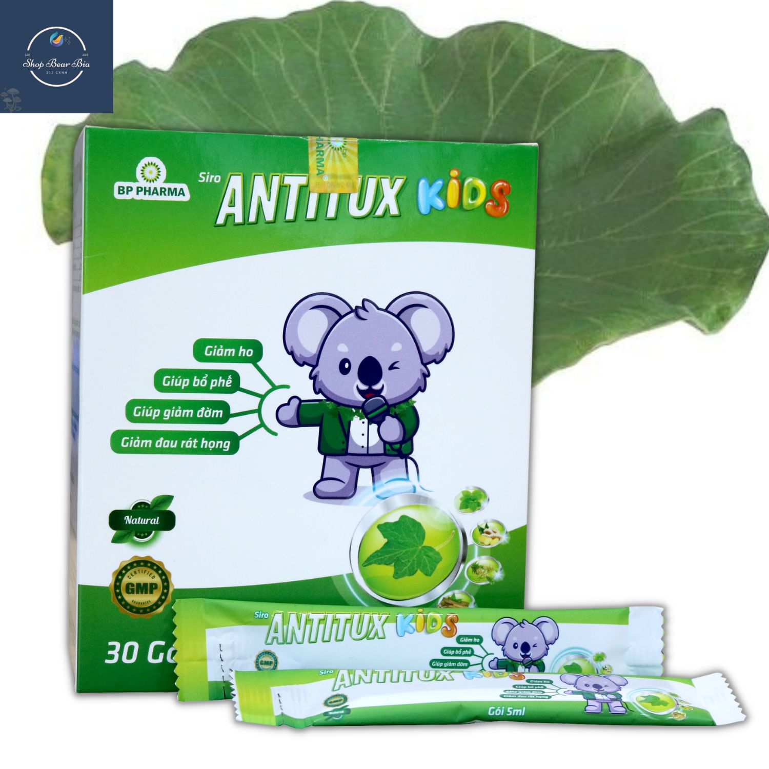 Siro giảm ho bổ phế antitux kids hộp 30 gói