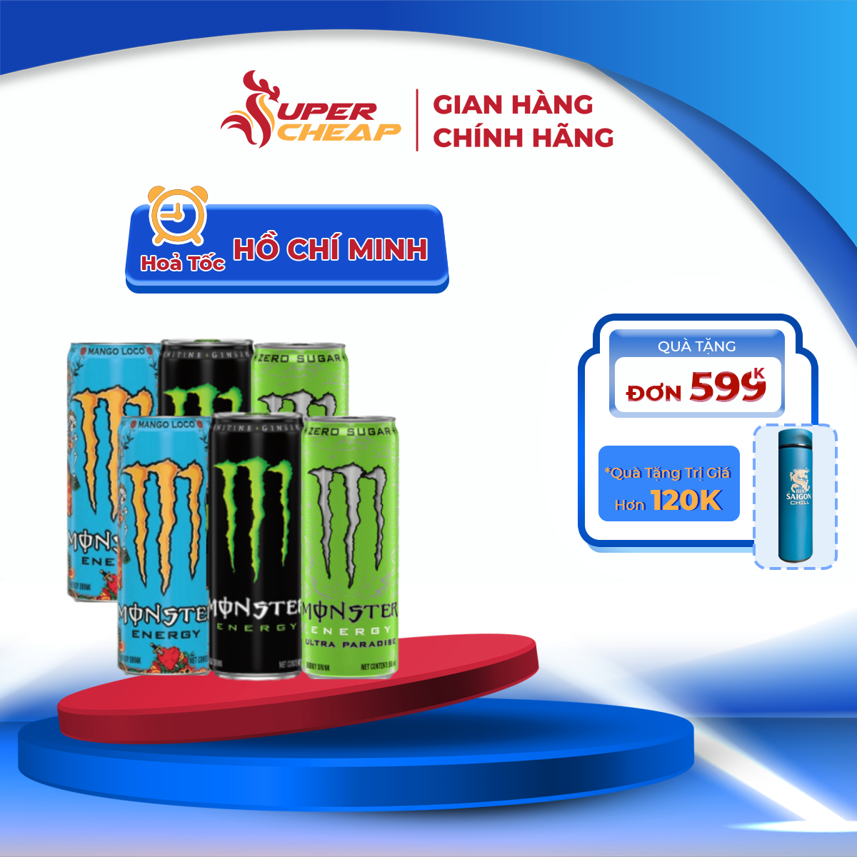 Hộp 6 Lon Nước Tăng Lực Giải Khát Monster Mix 3 vị Monster Energy, Monster Ultra Paradise, Monster Mango Loco 355ml/Lon Sale 25.07 Supercheap Chính Hãng