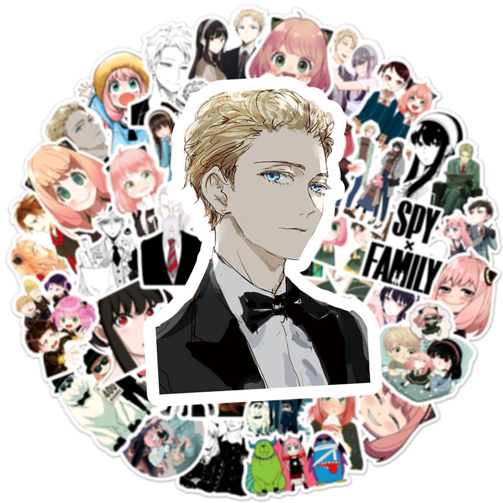 Sticker anime Spy x family , hình dán anime Spy x family (combo 60 miếng hình dán khác nhau)