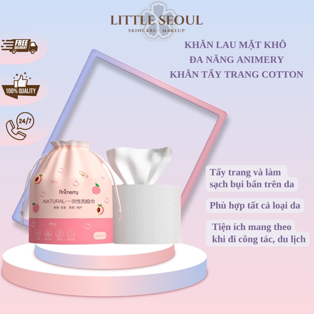 Khăn lau mặt dùng 1 lần cotton cao cấp animerry - khăn tẩy trang animerry - khăn mặt khô animerry nội địa trung dùng 1 lần lau khô lau ướt - giấy lau mặt dùng 1 lần - cuộn khăn giấy lau mặt đa năng khăn khô tẩy trang animerry